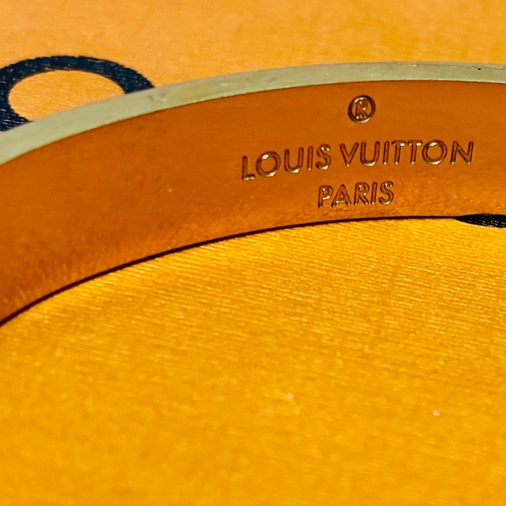 18kt GP Monogram LV Bangle Bracelet - Picture 4 of 5